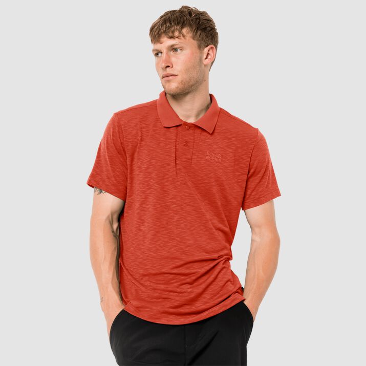 Jack Wolfskin Mens Travel Polo Shirt Red 753694HIN